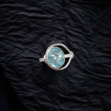 Blue Topaz Gemstone 925 Sterling Ring Handmade Jewelry Ring For Gift