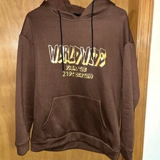 World Wide 21st Century Brown Hoodie Sweatshirt  M Dragon Planet Earth Sun(B18)