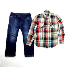 Wrangler Jeans Boys 5 Regular Denim Pants, Arizona Jeans Plaid Shirt Size 8