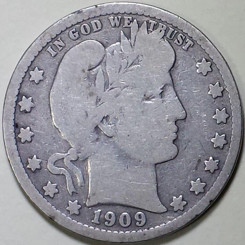 1909 - D Barber Quarter - ** VG **