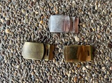 Lot Of 3 Vintage U.S. Military Solid Brass Belt Buckle WW2 Era