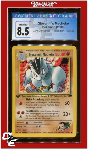 Giovanni's Machoke (1st Edition) graded CGC 8.5 for sale on eBay