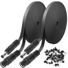 2 Pack Dc Power Extension Cable 20ft 2.1mm X 5.5mm Compatible With 12v Dc Adapte