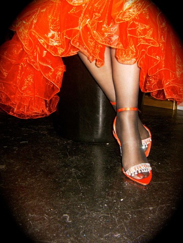 ***REDUCED*** Chelsea Red Sandals with Swarovski Heels and Toes Party Heels - Picture 5 of 7