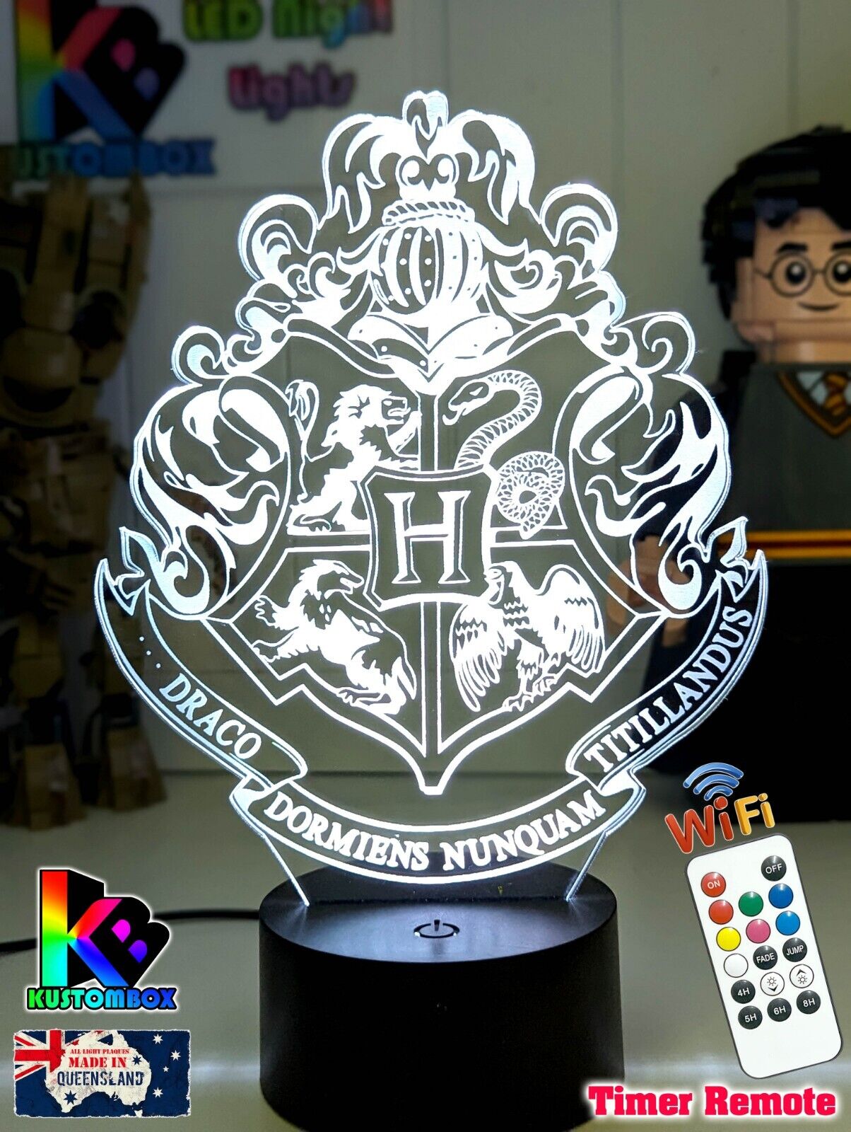 RAVENCLAW HP HARRY POTTER 3D Acrylic LED 7 Colour Night Light Touch Table  Lamp