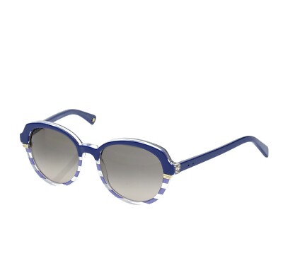 DIOR Women's Croisette 3 Round Striped Blue Crystal Sunglasses