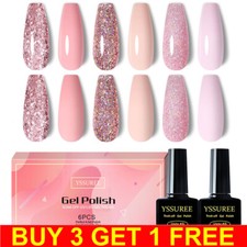 6PCS Nail Gel Polish Set Soak off UV LED Colors Base Top Coat Nail Varnish Kit