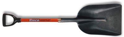 Hisco Eastern Pattern Asphalt Scoop Steel Shovel, Fiberglass Handle D Grip