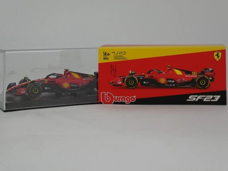 Burago Ferrari SF-23 #55 Carlos Sainz Italian GP 2023 1/43 18-36835#55-MB - Immagine 3 di 4