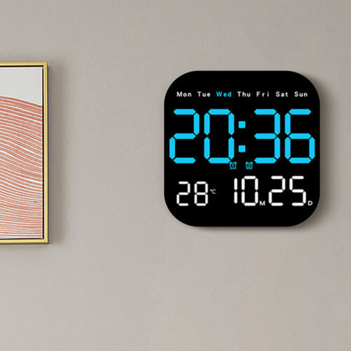 Quadratische große digitale Wanduhr mit Fernbedienung, großes Display LED Wanduhr Timer - Bild 2 von 7
