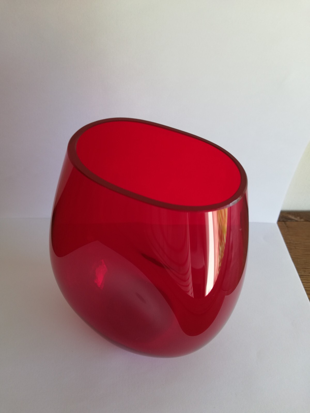 Whitefriars Ruby Red Glass Dimple Vase. 9630 (6.5 ") Mike Cripps. C