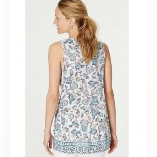 Blusa Top Bohemia J. Jill Folklórica Boho Cachemira Floral Borla Sin Mangas XL - Imagen 3 de 14