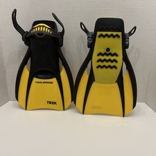 US Divers Trek Snorkle Diving Fins Yellow Size Small 4-7 36-40 