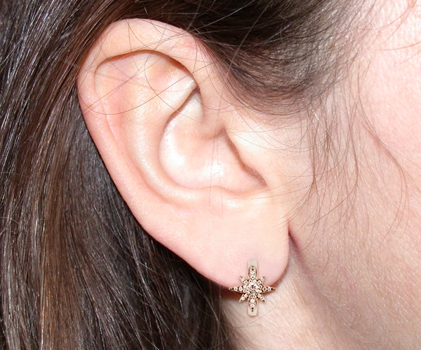 Stellari Orecchini a Clip in Argento 925 Rodiato Oro Bianco - Immagine 4 di 4