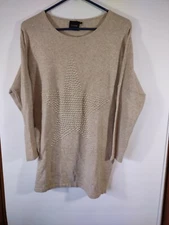 CLICHE Women's Crew Neck Sweater, Wool/Angora Blend, Size S, Oversize, Star
