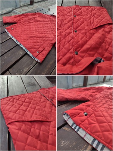 VTG Women's Burberry London Nova Check Quilted Red Jacket Coat Size 40 S Unisex - Picture 7 of 10