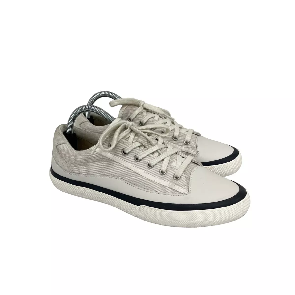 Clarks Aceley White Canvas Low Top Lace Casual Fashion Sneakers Shoes Womens 9.5