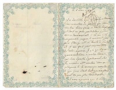 signierter Autogrammbrief der Gräfin D'ESTRADES geboren SEMONVILLE 5. März 1759