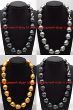 Huge 20mm Genuine Natural Multicolor Baroque Shell Pearl Neckalce Jewelry 18"