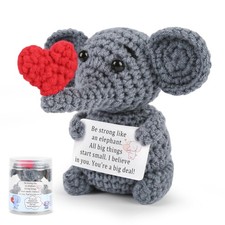 Positive Crochet Elephant Inspirational Gift Emotional Support Decor