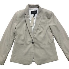 Banana Republic Blazer Women s 8 Petite Beige Stripe Jacket Preppy Office NWT