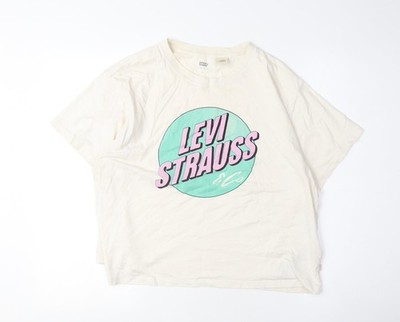 Unisex Erwachsene UK Größe M Levi's Elfenbein 100% Baumwolle T-Shirt