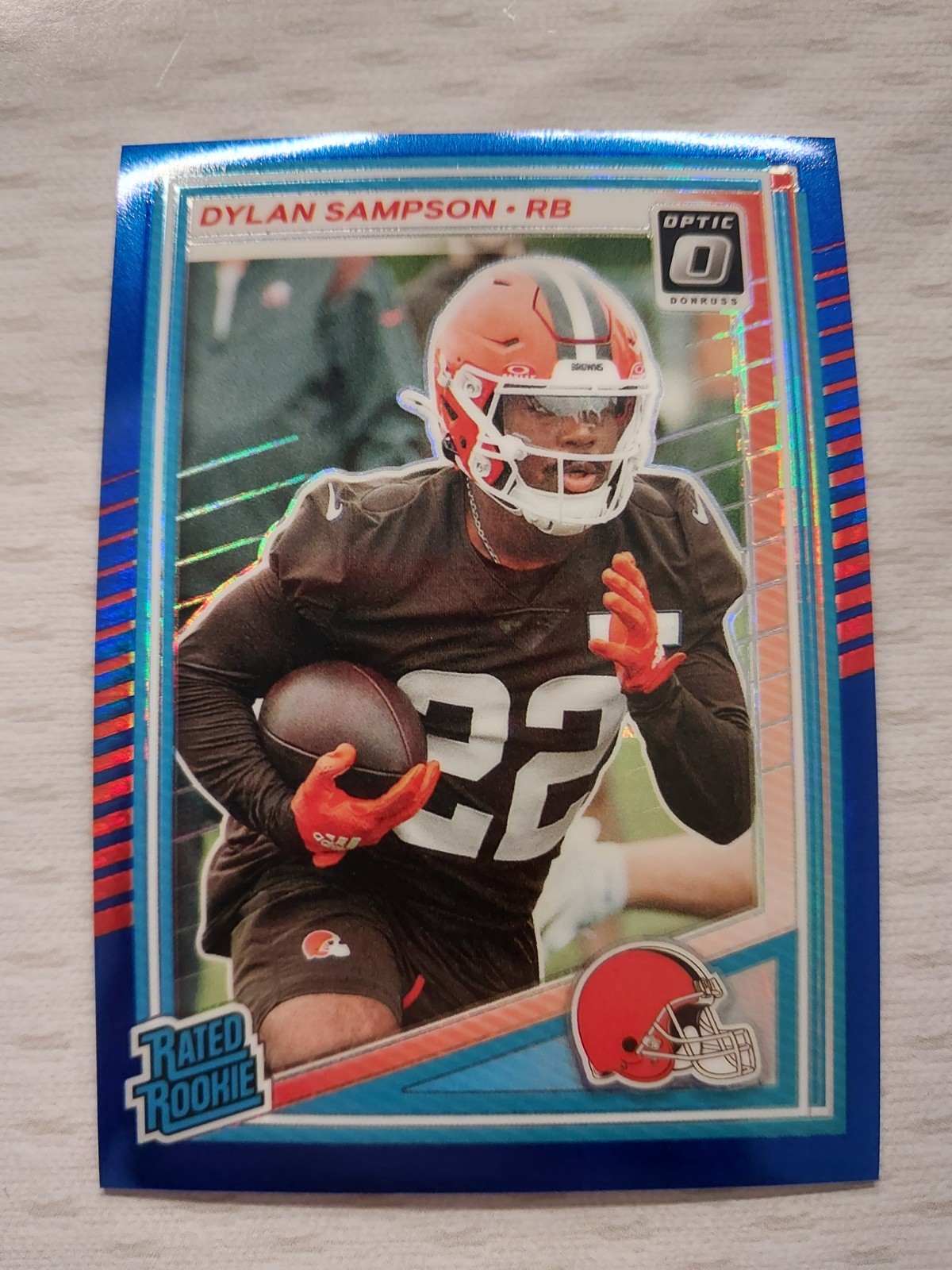 2025 Panini Donruss Optic - Rated Rookie Dylan Sampson #238 Blue Hyper Prizm.