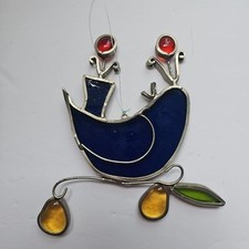 Stained Faux Glass Bird Shape Hanging Suncatcher Window Art Flower Branch