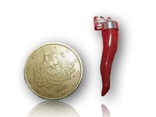 Ciondolo in portafortuna di Corallo corno rosso con Argento 925 per donna e uomo
