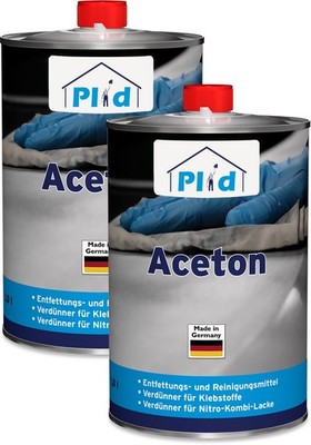 Plid Aceton 2 Liter Verdünner Reiniger Entfetter Lösemittel Lackentferner