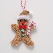 4er Set Hänger Lebkuchenmann Lebkuchenfrau kuschlig b692 Deko Anhänger 10cm