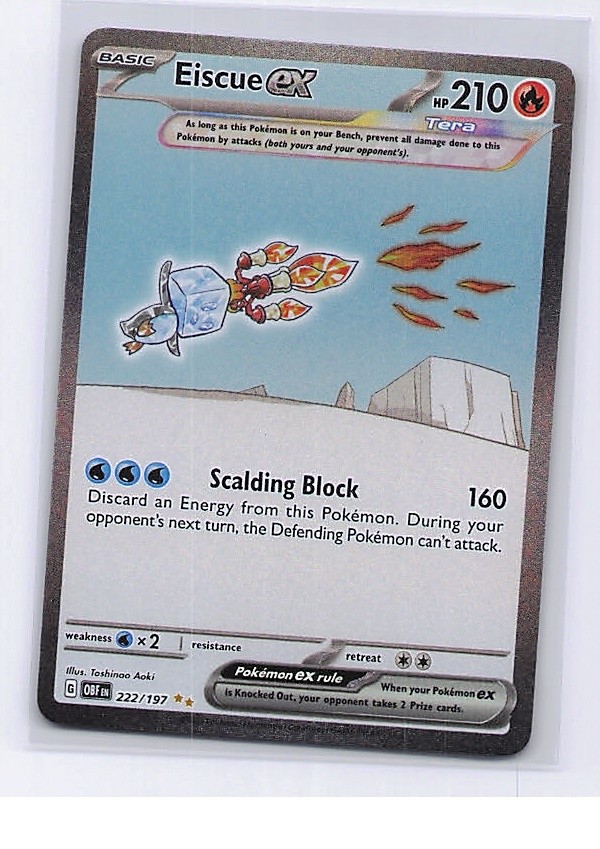 Eiscue ex 222/197 Special Illustration Rare Obsidian Flames Pokemon LP