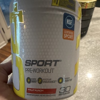 C4 Sport Pre-Workout Powder Fruit Punch 30 Servings NSF Creatine 7.4 oz