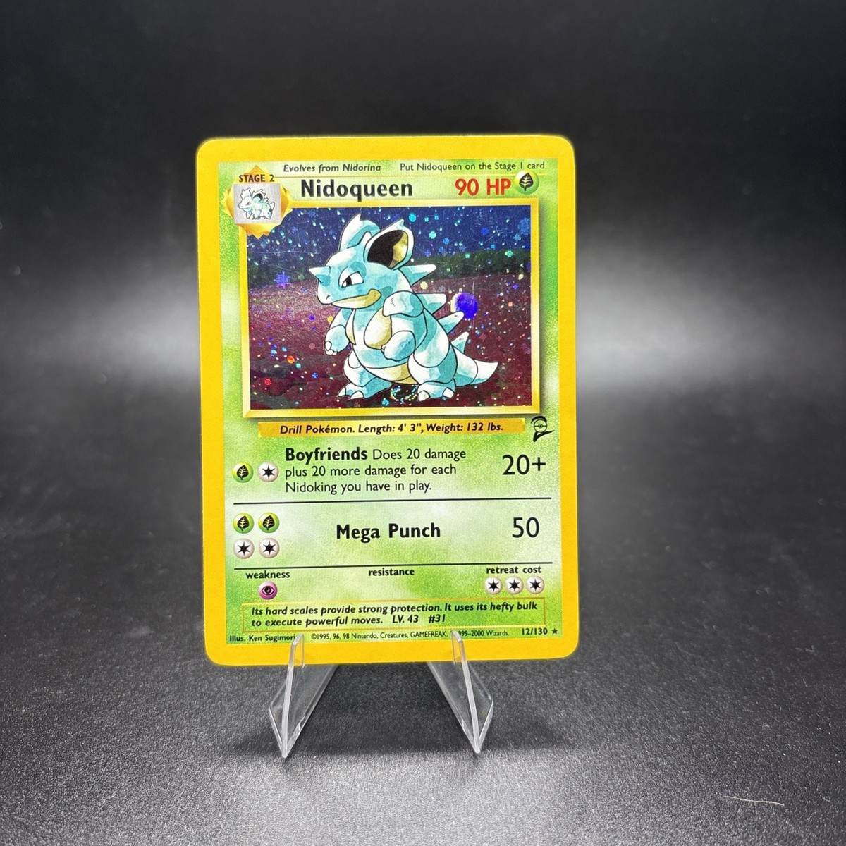 NM Nidoqueen 12/130 Base Set 2 Holo Swirl Unlimited WotC Vintage