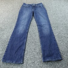 Wrangler Jeans Womens 5 Dark Blue Denim Pants Mid Rise Boot Cut Western Stretch