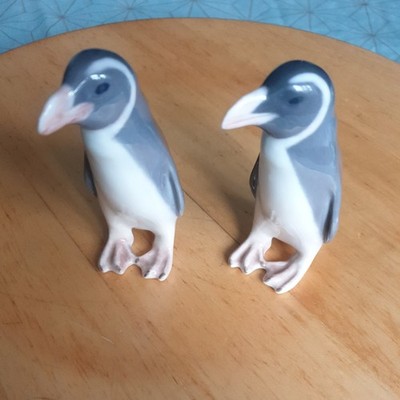 Royal Copenhagen Pinguin Keramik Figur Ornament Denmark Nordic x 2