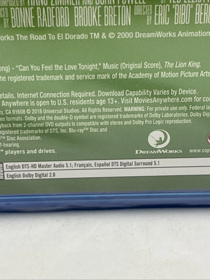 Дорога в Эльдорадо [Blu-ray] новый запечатанный широкоэкранный - Изображение 4 из 4