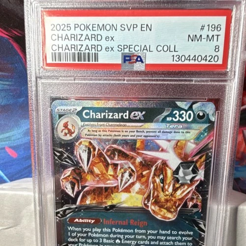 Pokémon Charizard ex PSA 8 Promo Holo #196 Scarlet & Violet Promo Cards