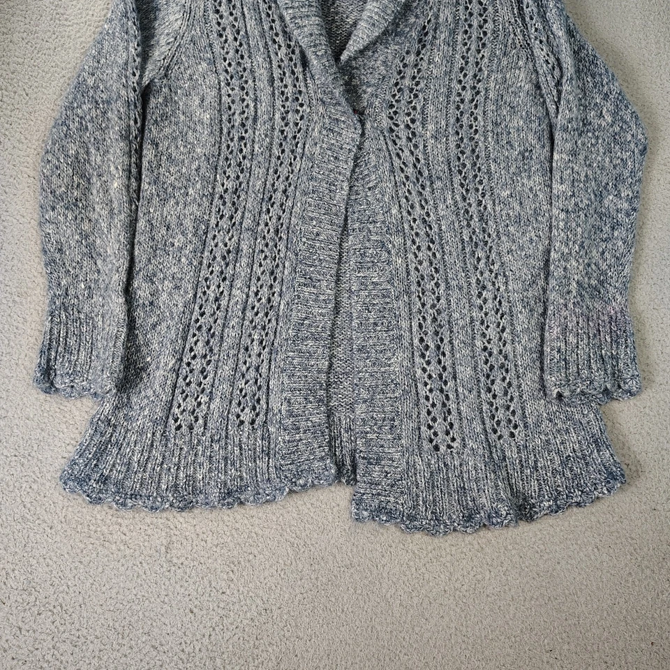 Cárdigan Suéter Preston & York Para Mujer Talla Grande Gris Tejido Abierto Informal Foto 2 de 4