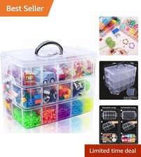 Versatile Stackable Craft Storage Container - 30 Compartments for Beads  More