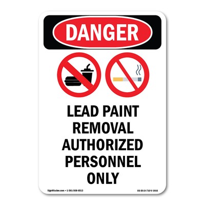 Lead Paint ANSI OSHA ANSI Danger Sign Metal Plastic Decal