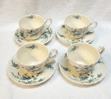 Myott Staffordshire England Forget Me Not Cups and Saucers