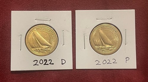 2022 $1 P&D Dollar American Nautical Innovation Rhode Island: 2 Coin Set
