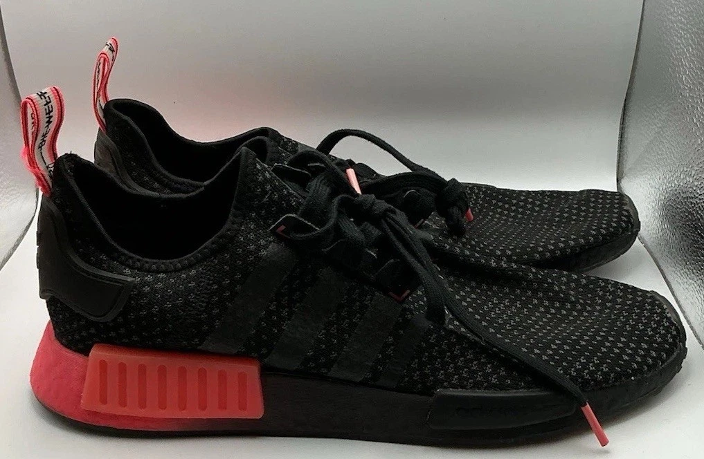 Adidas NMD_R1 Knit Black Signal Pink for sale | eBay