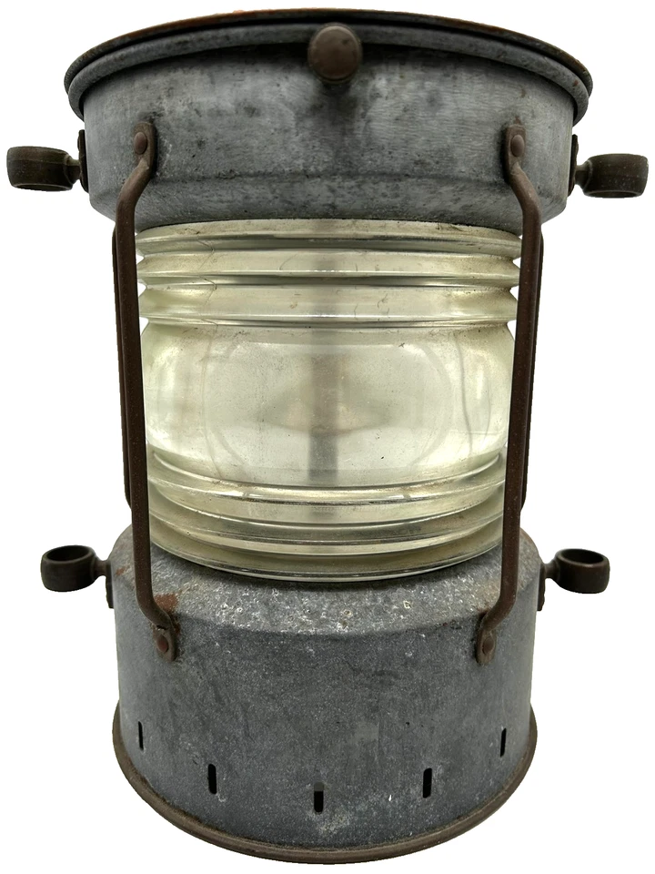 Antique Anchor Original Maritime Ship Light Lantern Lamp Nautical Decor - Image 3 of 4