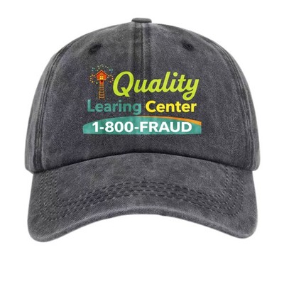 Quality Learning Center 1-800-FRAUD Washed Baseball Cap Funny Adjustable Dad Hat