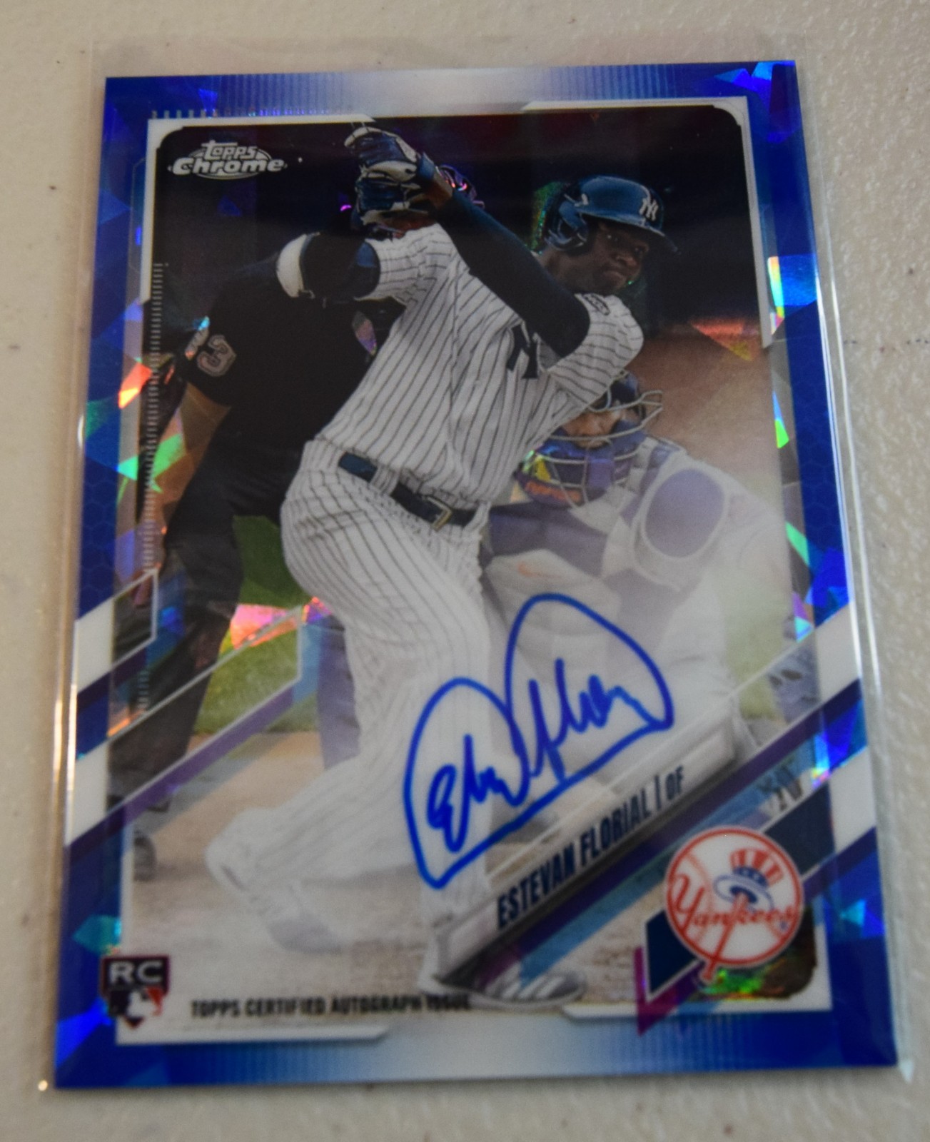 2021 Topps Chrome Sapphire Edition Rookie Auto Estevan Florial #RA-EF Auto RC