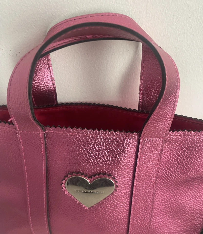 Victoria’s Secret Clutch Hot Pink Shimmer Bag Mini Tote  - Image 3 of 4