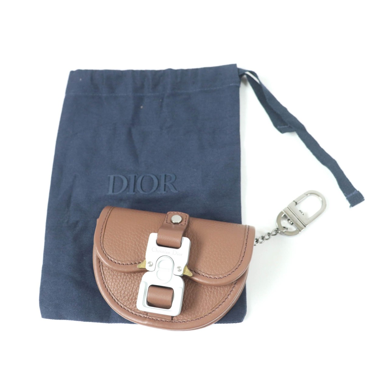 小物 Dior homme DIOR Homme Gallop Nano Pouch Leather Bag Charm Brown with Dust Bag