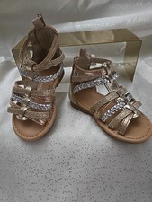Toddler Girls "CARTERS" Metallic Zip Back Sandals In Great Condition